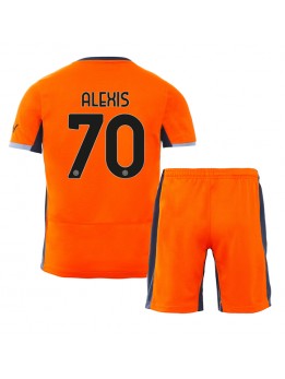 Inter Milan Alexis Sanchez #70 Ausweichtrikot für Kinder 2023-24 Kurzarm (+ Kurze Hosen)